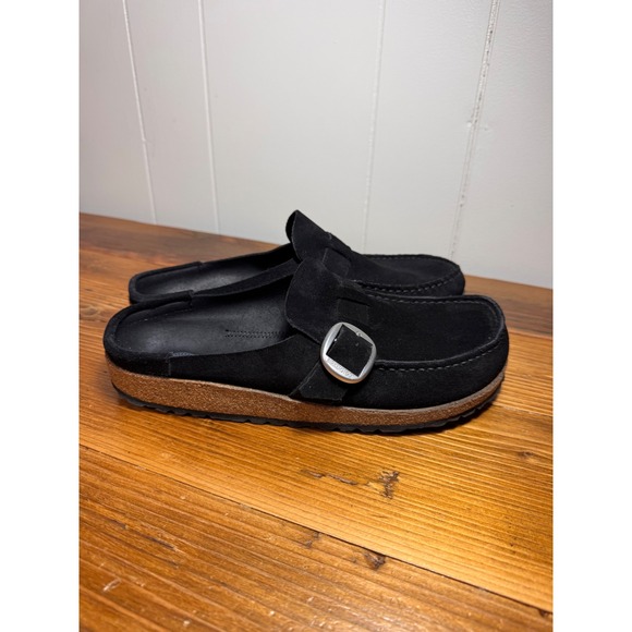 Birkenstock Buckley Clogs Black Suede EU 41 US Women's 10 Narrow Mules - Picture 2 of 10